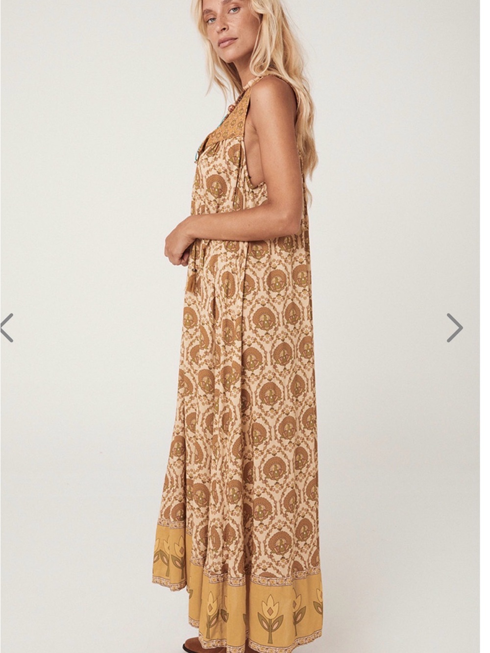 NWT Spell Château Maxi Sundress Champagne XS - Picture 9 of 15
